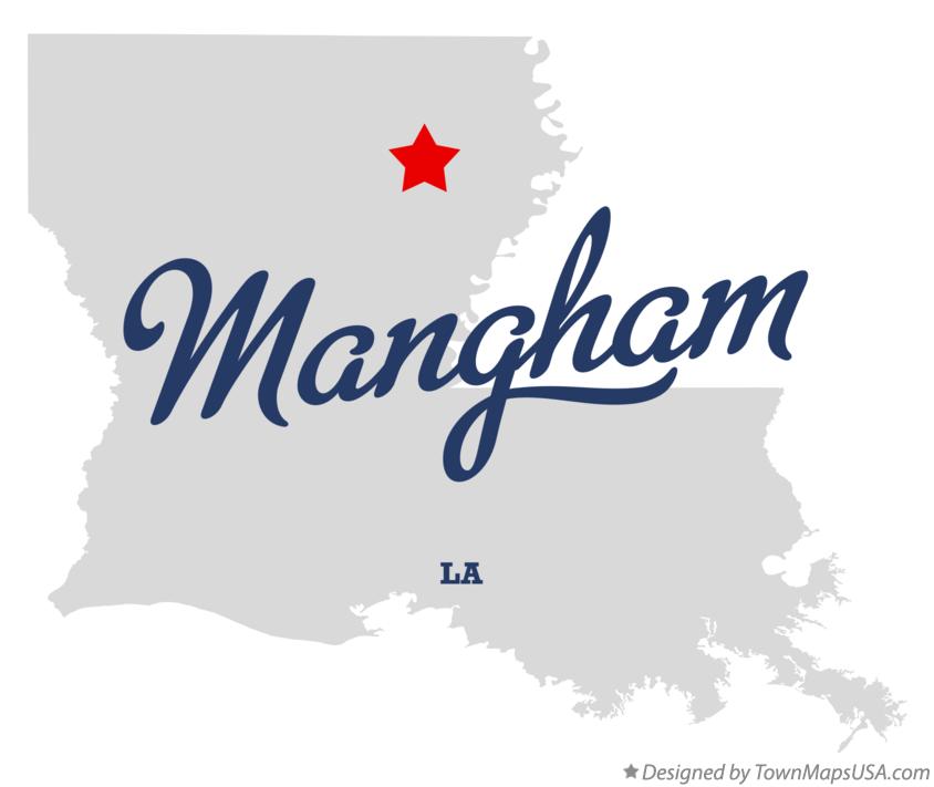 Map of Mangham Louisiana LA