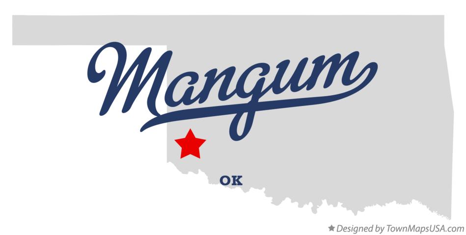 Map of Mangum Oklahoma OK