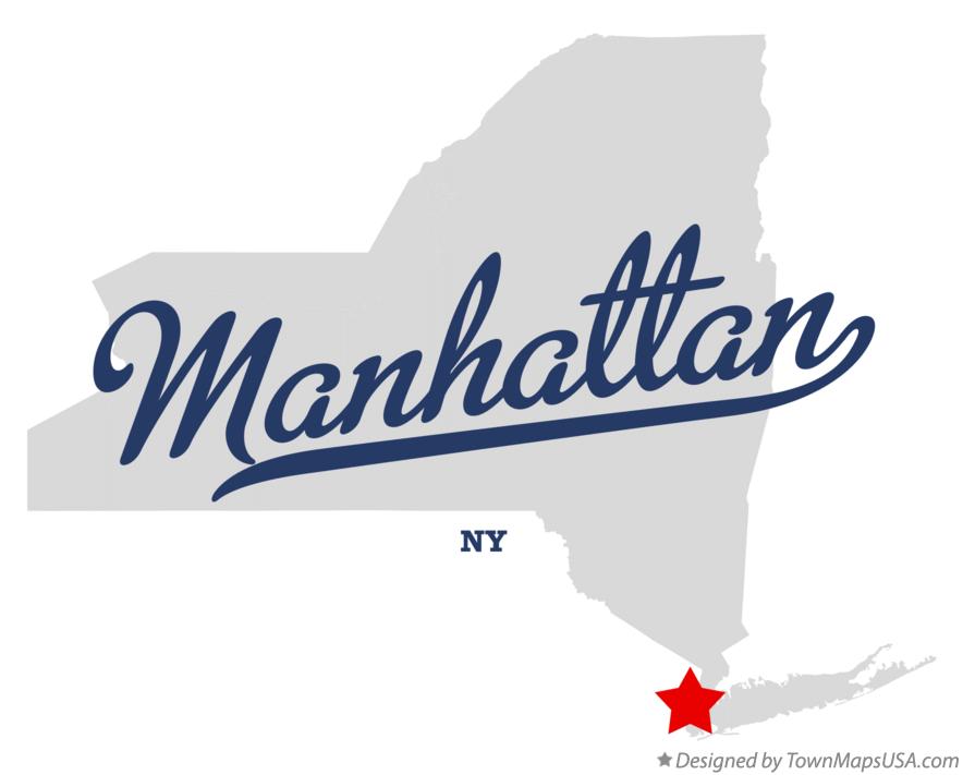 Map of Manhattan New York NY