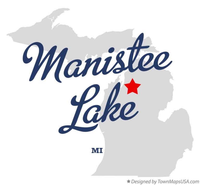 Map of Manistee Lake Michigan MI