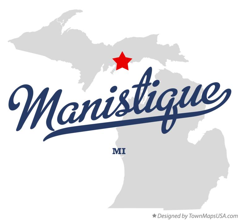 Map of Manistique Michigan MI
