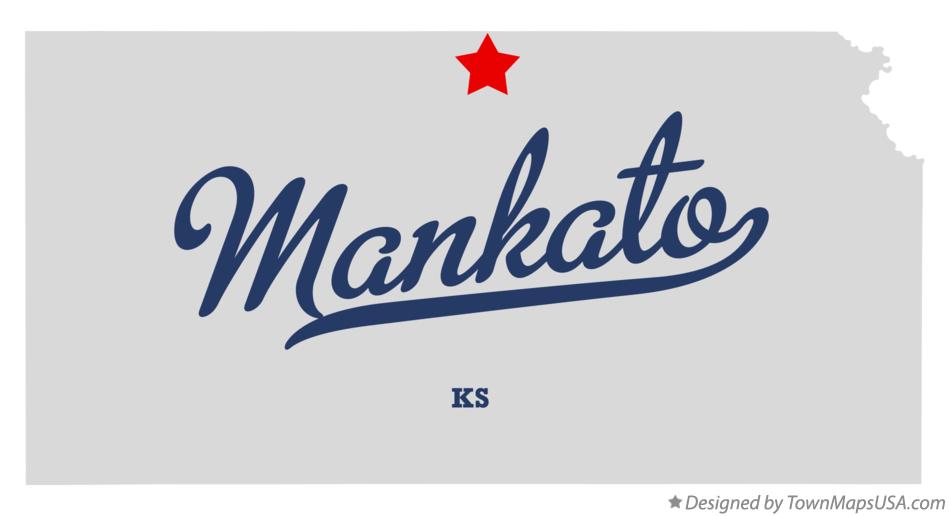 Map of Mankato Kansas KS