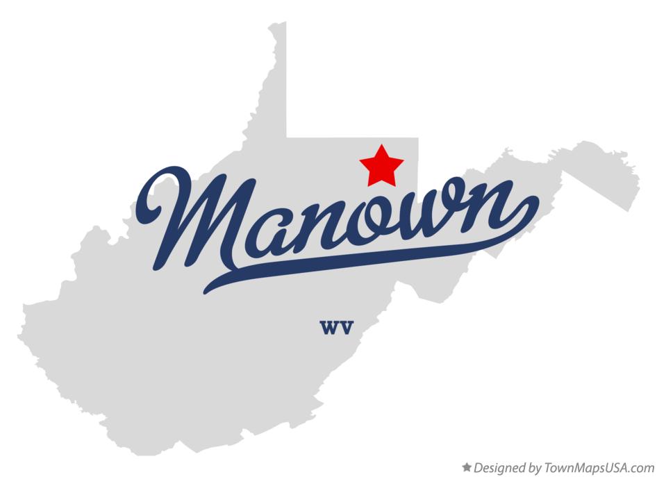 Map of Manown West Virginia WV