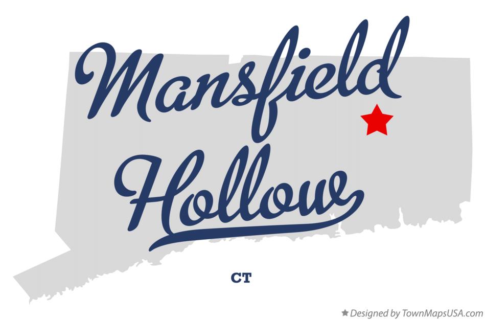 Map of Mansfield Hollow Connecticut CT