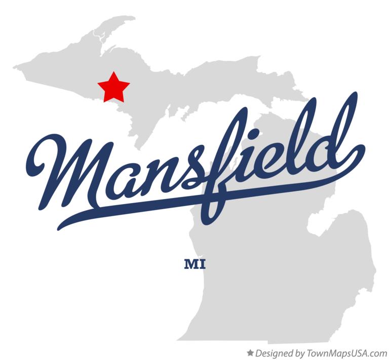Map of Mansfield Michigan MI