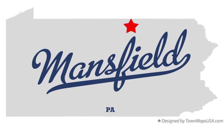 Map of Mansfield Pennsylvania PA