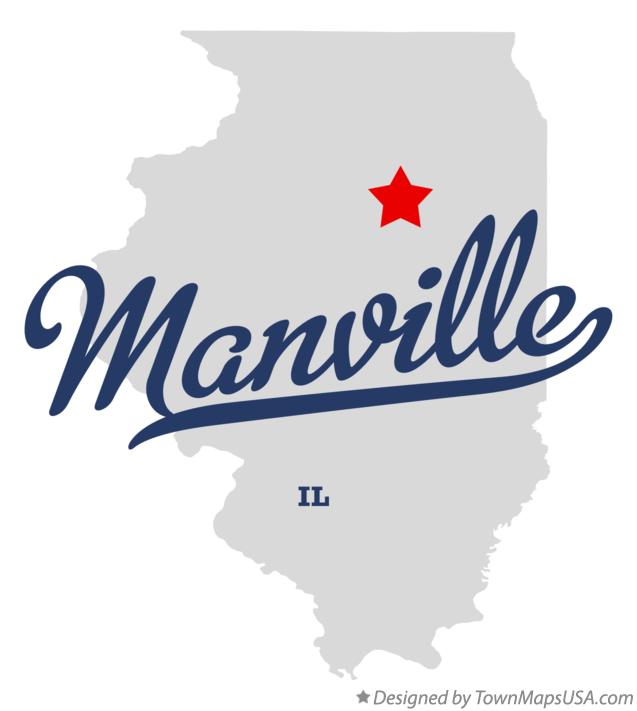 Map of Manville Illinois IL
