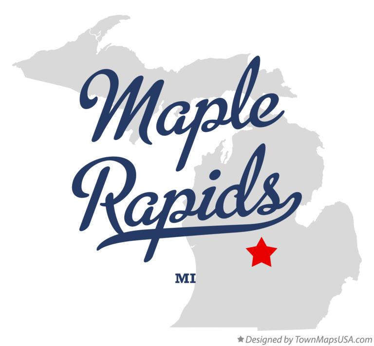 Map of Maple Rapids Michigan MI