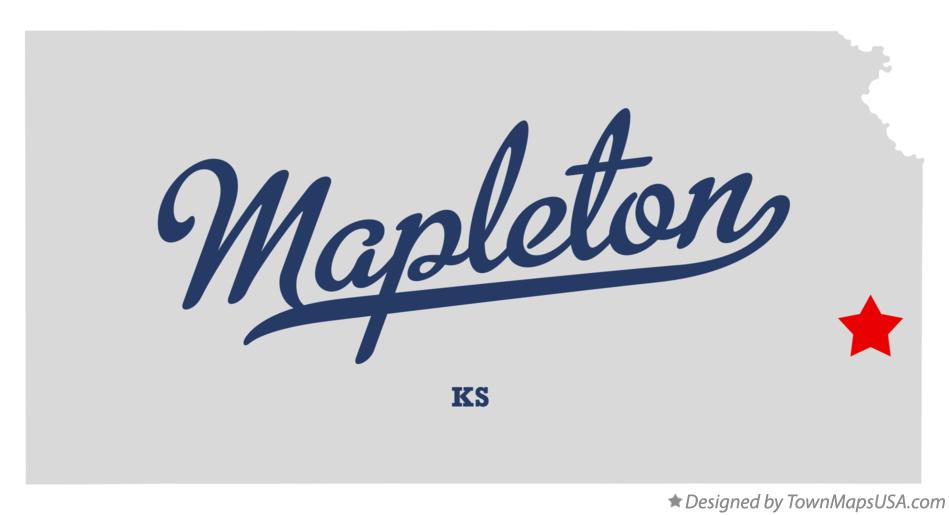 Map of Mapleton Kansas KS