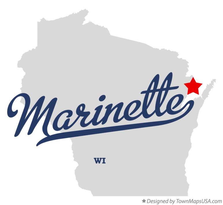 Map of Marinette Wisconsin WI