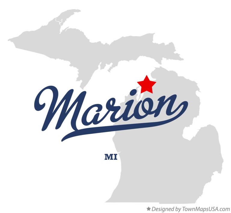 Map of Marion Michigan MI