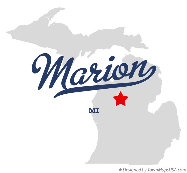 Map of Marion Michigan MI