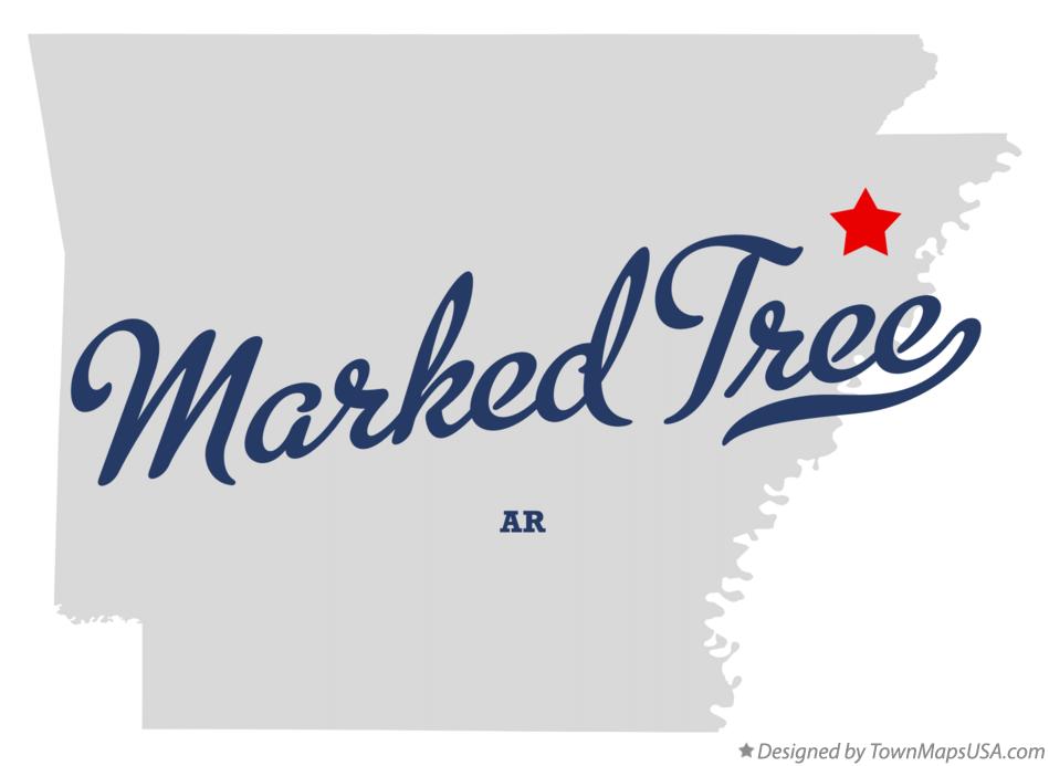 Map of Marked Tree Arkansas AR