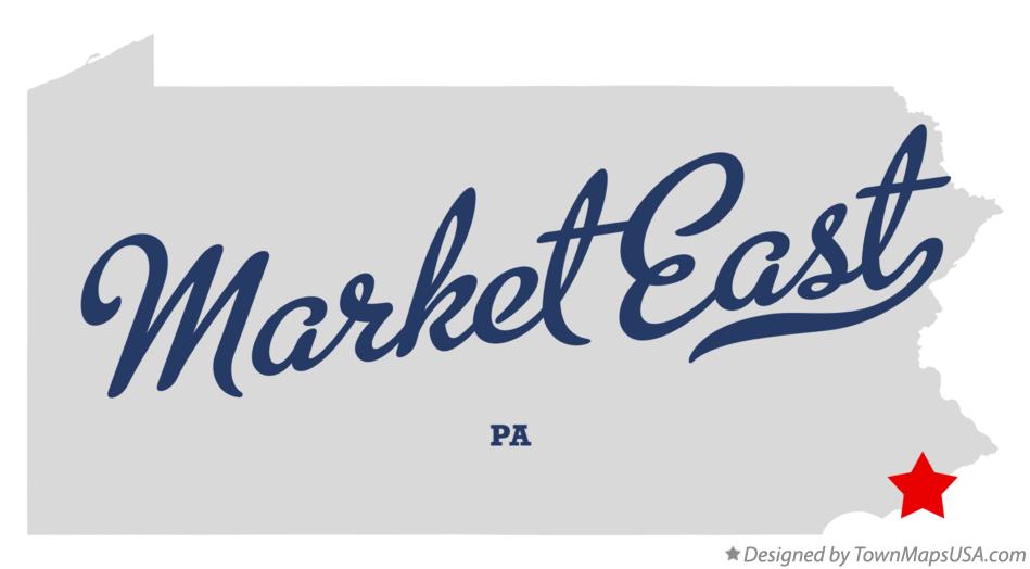 Map of Market East Pennsylvania PA
