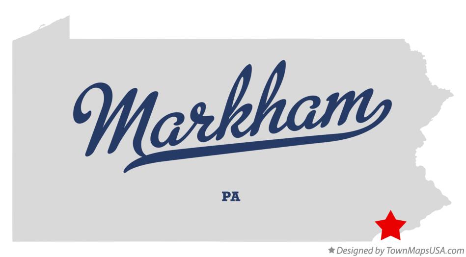 Map of Markham Pennsylvania PA