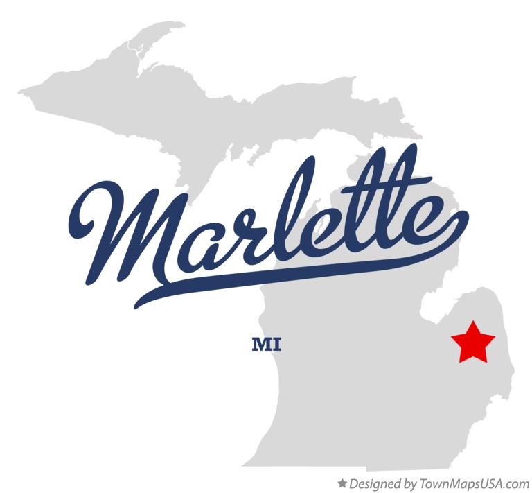 Map of Marlette Michigan MI