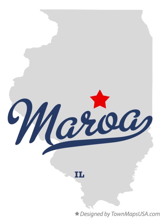 Map of Maroa Illinois IL