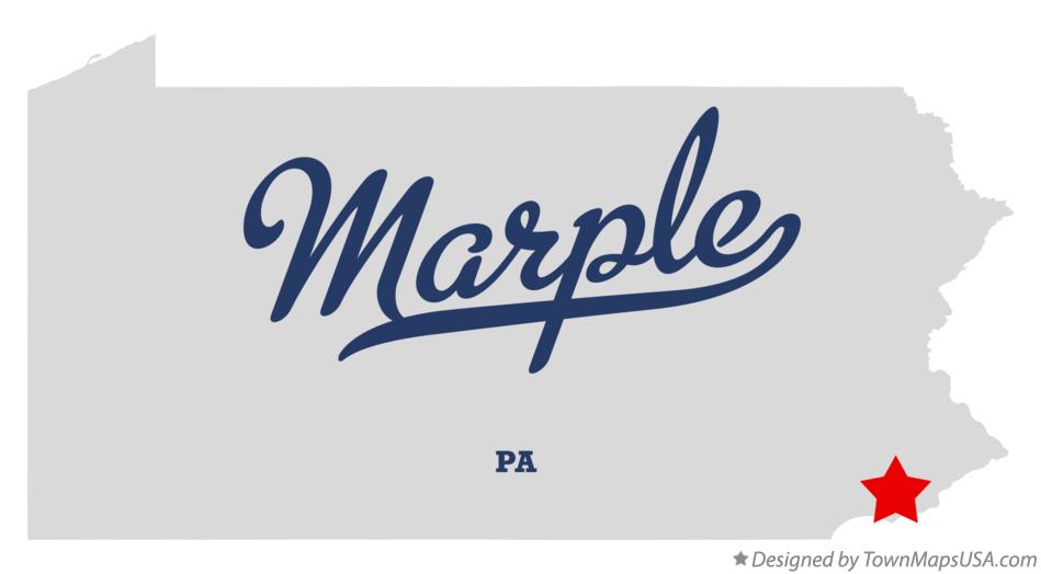 Map of Marple Pennsylvania PA