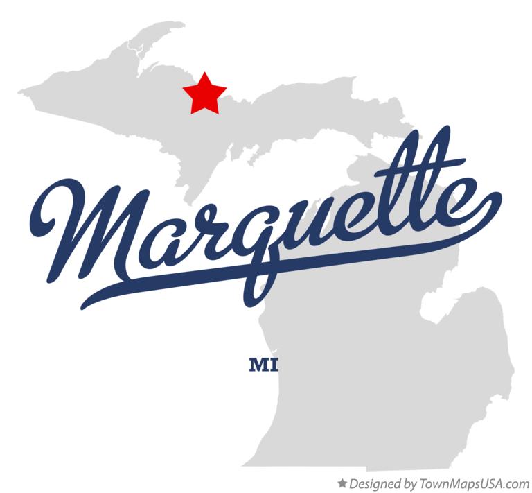 Map of Marquette Michigan MI