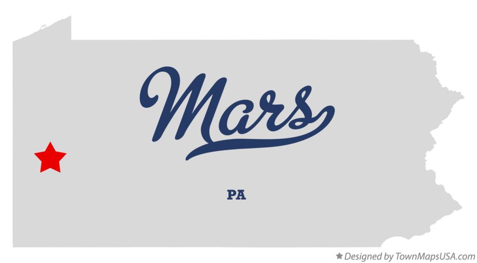 Map of Mars Pennsylvania PA