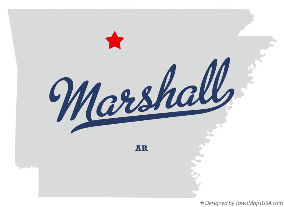 Map of Marshall Arkansas AR