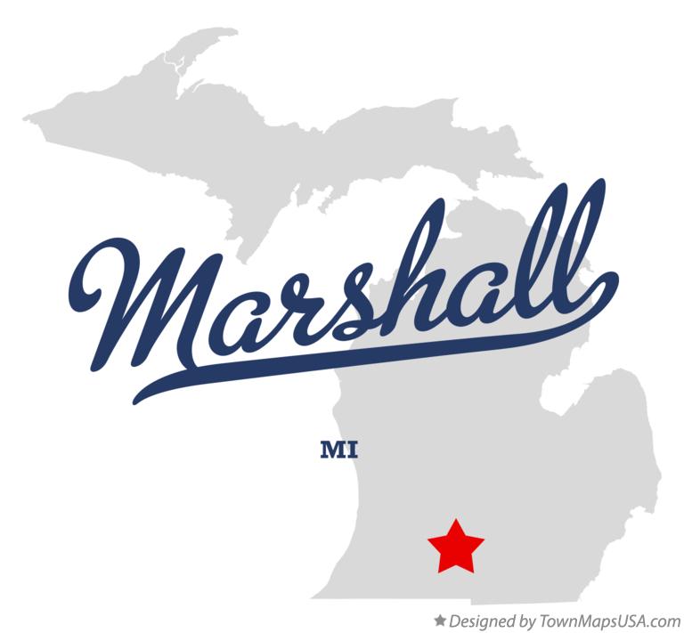 Map of Marshall Michigan MI