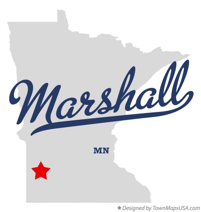 Map of Marshall Minnesota MN