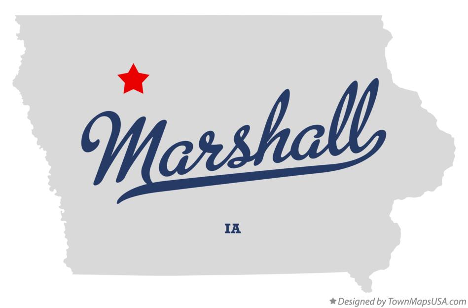 Map of Marshall Iowa IA