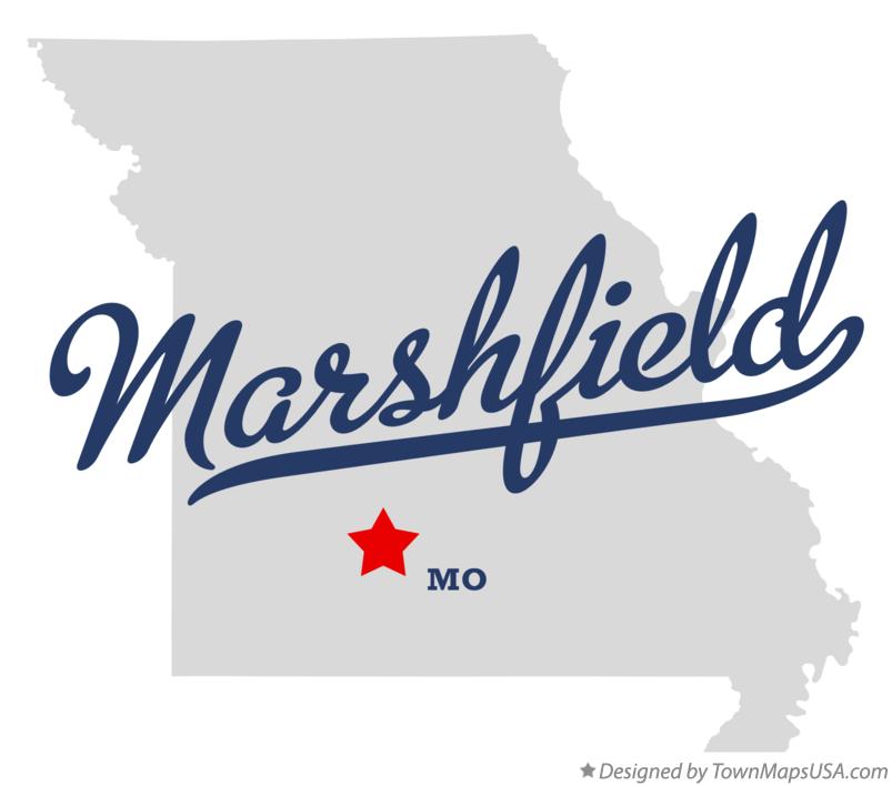 Map of Marshfield Missouri MO