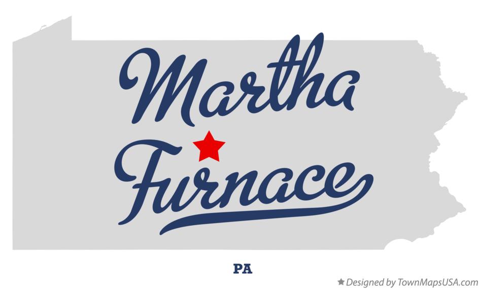 Map of Martha Furnace Pennsylvania PA