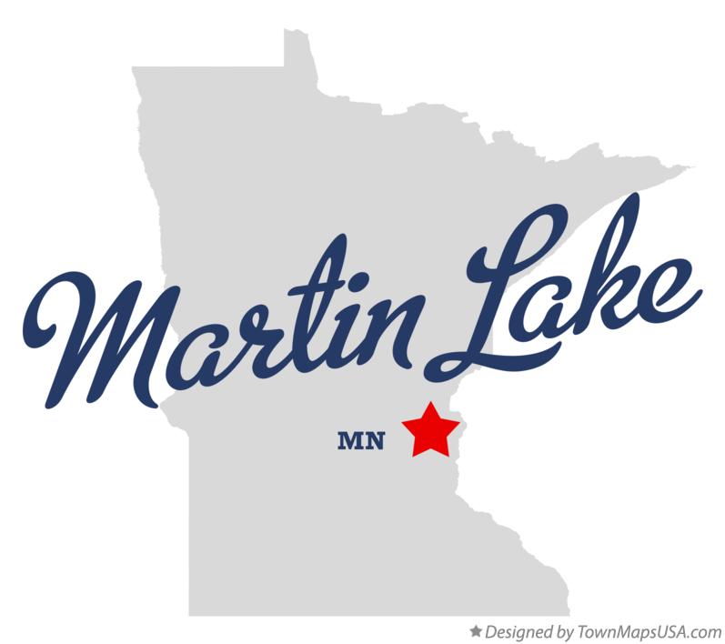 Map of Martin Lake Minnesota MN