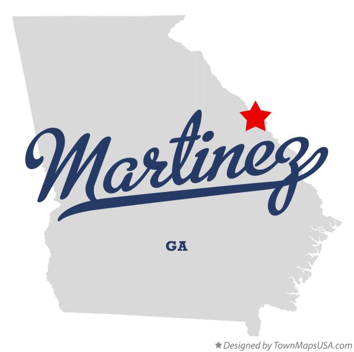 Map of Martinez Georgia GA