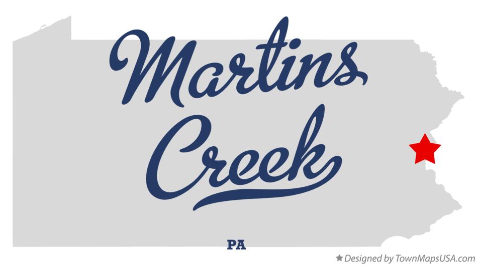 Map of Martins Creek Pennsylvania PA