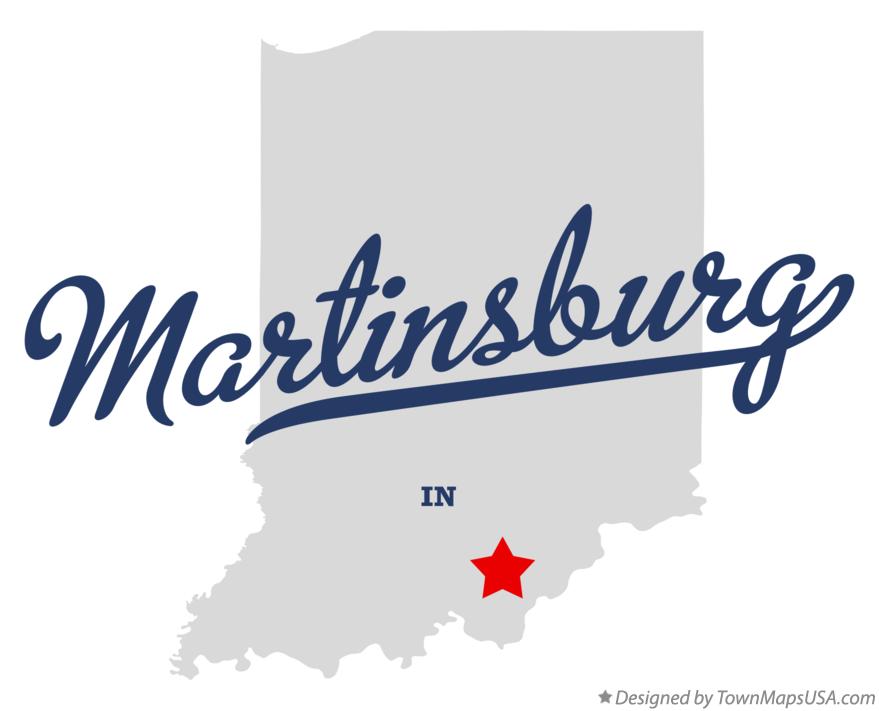 Map of Martinsburg Indiana IN