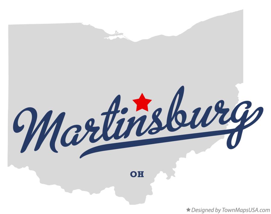Map of Martinsburg Ohio OH