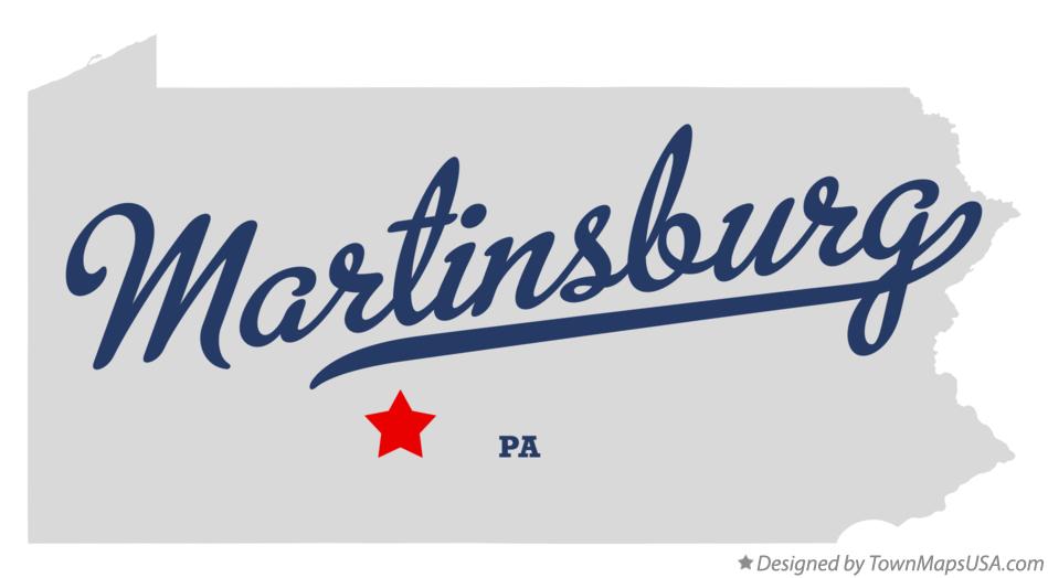 Map of Martinsburg Pennsylvania PA