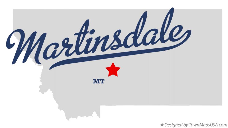 Map of Martinsdale Montana MT