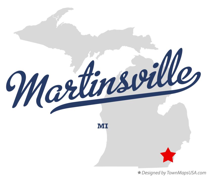 Map of Martinsville Michigan MI