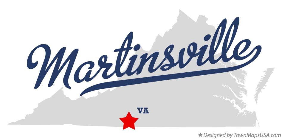 Map of Martinsville Virginia VA