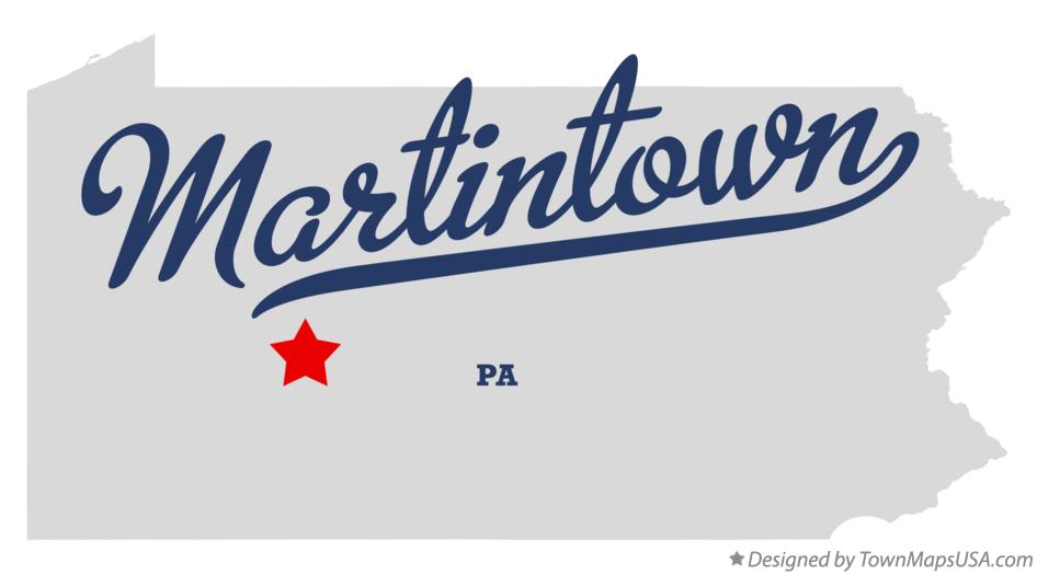 Map of Martintown Pennsylvania PA