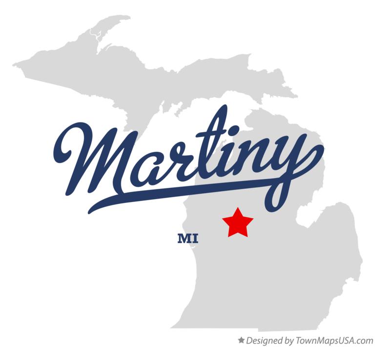 Map of Martiny Michigan MI