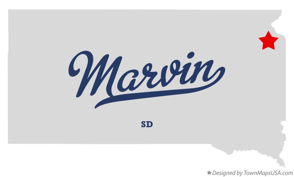 Map of Marvin South Dakota SD