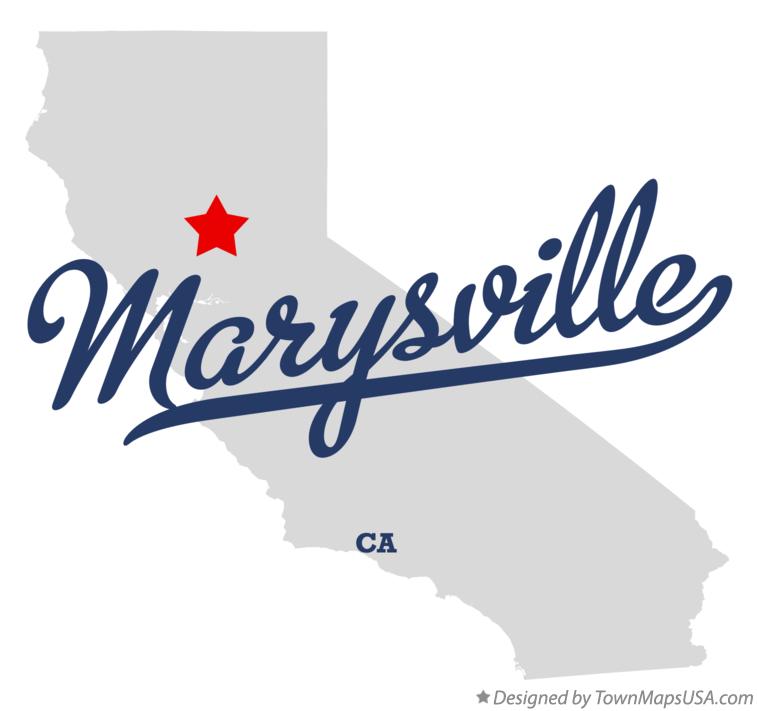 Map of Marysville California CA