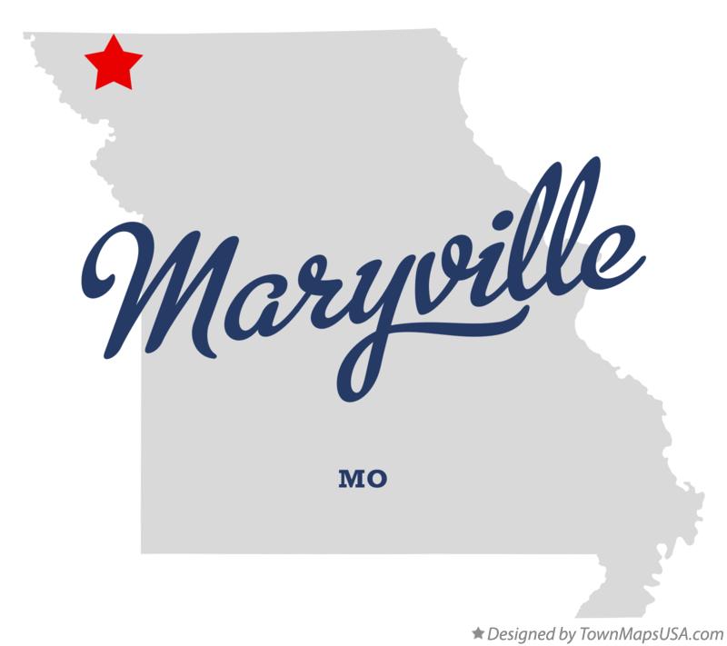 Map of Maryville Missouri MO