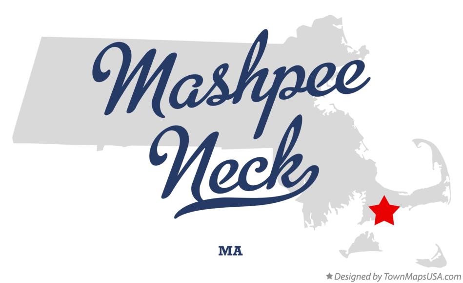 Map of Mashpee Neck Massachusetts MA