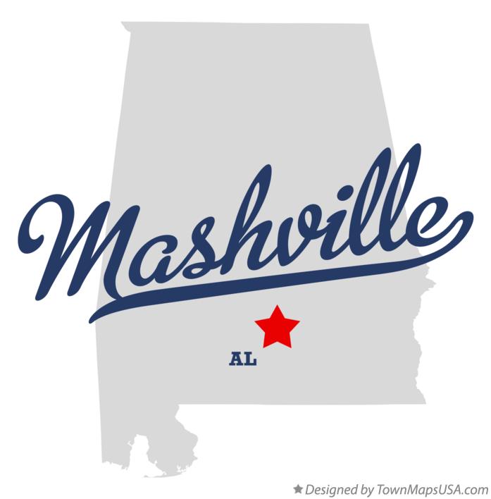 Map of Mashville Alabama AL