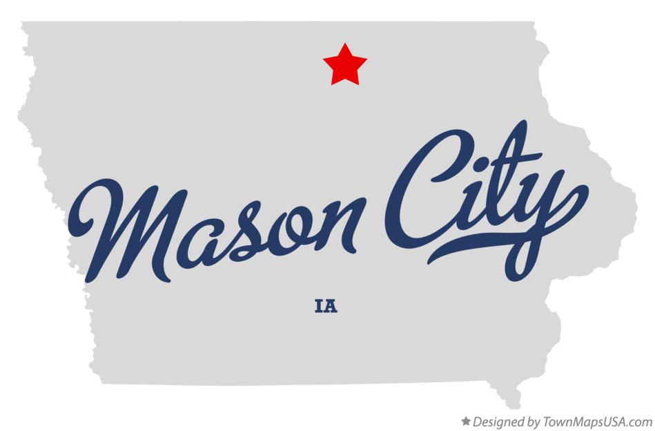 Map of Mason City Iowa IA