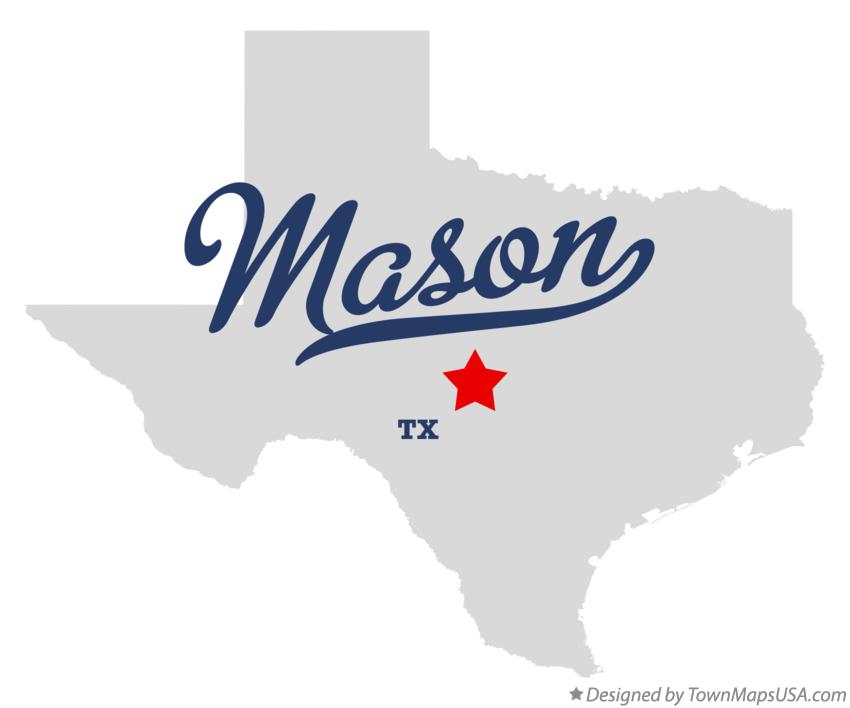 Map of Mason Texas TX
