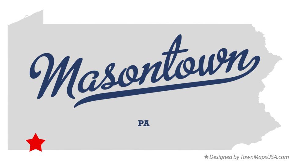 Map of Masontown Pennsylvania PA