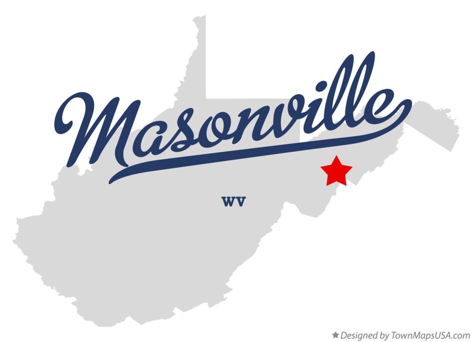Map of Masonville West Virginia WV